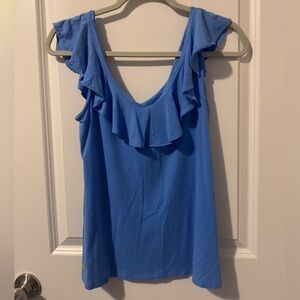 Lilly Pulitzer Alessa Ruffle Tank Top Blue Size XSmall